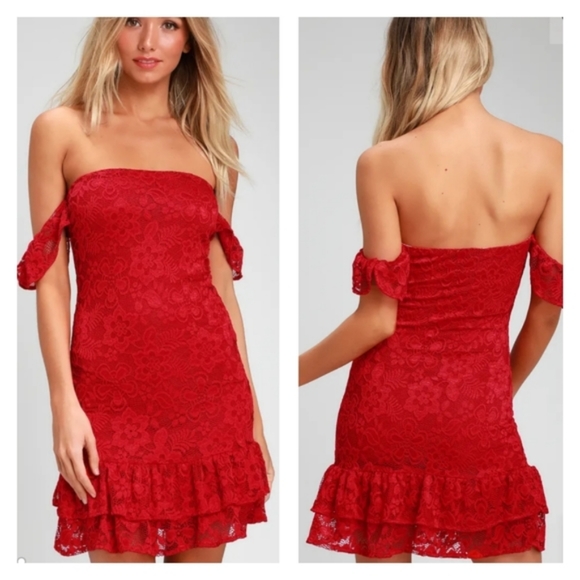 Lace off-the-shoulder dress - Picture 4 of 12